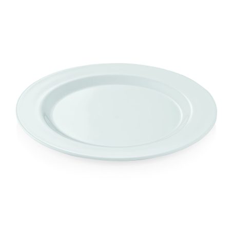 Tányér 23 cm, fehér, melamin